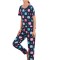 Pijama dama, model Elefanti, albastru/roz, M