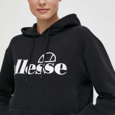 Ellesse bluza Lyara OH Hoody femei, culoarea negru, cu glugă, cu imprimeu, SGP16455