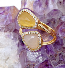 inel deosebit vintage 18k briliante si moonstone foto