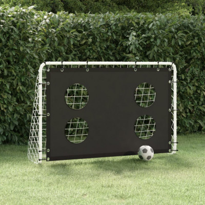 Poarta de fotbal cu plasa de antrenament, 184x61x122 cm, otel GartenMobel Dekor foto