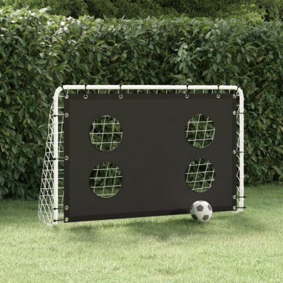 Poartă de fotbal cu plasă de antrenament, 184x61x122 cm, oțel foto