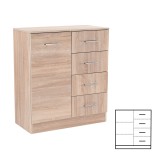 Cumpara ieftin Comodă Miami cu 1 ușă și 4 sertare 80x92 cm stejar sonoma-stejar sonoma