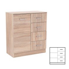 Comodă Miami cu 1 ușă și 4 sertare 80x92 cm stejar sonoma-stejar sonoma