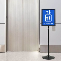 vidaXL Suport poster tip pedestal Manual Negru a3 Aluminiu și PVC 42020975