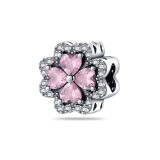 Cumpara ieftin Charm/talisman argint 925, JW1170, model floare roz, placat cu rodiu, DELIS