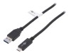Cablu USB 3.1 A la C 1m Negru 10Gbps, Goobay