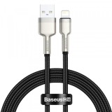 Cablu Date si Incarcare USB-A - Lightning Baseus Cafule Metal Series, 18W, 1m, Negru CALJK-A01, Apple