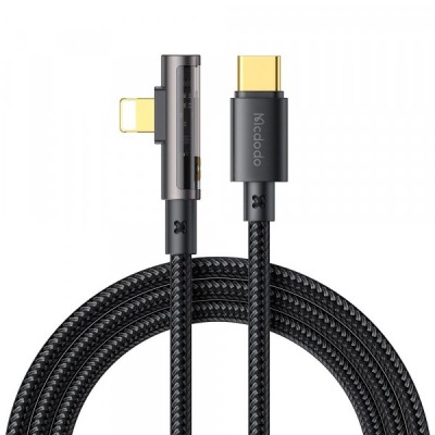 Cablu Date si Incarcare USB-C - Lightning McDodo CA-3390 Angled, 36W, 1.2m, Negru foto