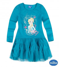 Rochie cu tul Elsa Frozen verde, 8 ani, 128 cm foto