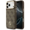 Husa MagSafe pentru Apple iPhone 17 Pro Max, Guess, 4G Strass Logo, Maro