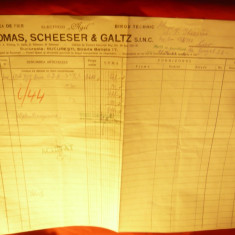 Factura cu Antet 1943 Firma Thomas Scheeser & Goltz SINC -La Curtea de Fier