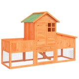 Cumpara ieftin Cusca pentru iepuri maro 170x63x113 cm lemn masiv de pin