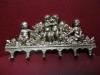 Cuier Chei Metal Aurit, Putti si Flori, 6 Carlige, 22.5cm, Decor Antichitati