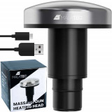 Cap &Icirc;ncălzitor pentru Pistol de Masaj, PP + Metal, Negru/Argintiu, 5.5 x 7 cm, USB Type-C, Malatec