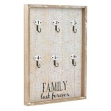 Dulapior pentru chei din lemn, 6 carlige, 26x35cm, Alb, CMCLASS