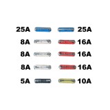 Set 10 sigurante auto Automax fuzibile cilindrice 5-25A AutoDrive ProParts