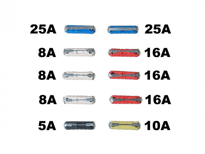Set 10 sigurante auto Automax fuzibile cilindrice 5-25A AutoDrive ProParts