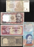 Set 5 bancnote de prin lume adunate (cele din imagini) #383, Asia