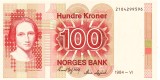 Norvegia 100 Kroner 1984 P-43b aUNC