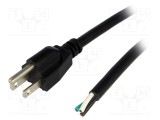 Cablu 3x16AWG NEMA 5-15 LIAN DUNG, 3,5m, negru, 13A