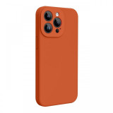 Lemontti Husa Liquid Silicon MagCharge iPhone 15 Pro Max Portocaliu (protectie 360&deg;, material fin, captusit cu microfibra)