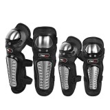 Cumpara ieftin Set Protectii Moto Genunchi si Coate, Curele Ajustabile, Design Ergonomic, Pentru Moto, Scuter, ATV, Enduro, Bicicletă, FIXATO, Negru