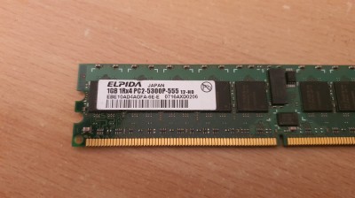 Ram Server Elpida 1GB DDR2 667MHz EBE10AD4AGFA-6E-E foto