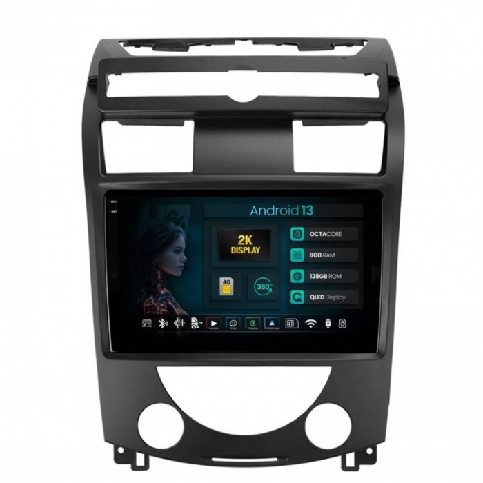 Navigatie 2K SsangYong Rexton (2006-2012) 8GB RAM Android 13 Octacore Slot Sim 4G DSP GPS Wi-FI Carplay Android Auto USB Bluetooth Waze Touchscreen 10