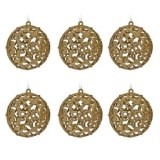 Set Globuri de Craciun Aurii Glitter &Oslash;8cm - 6buc, CMCLASS