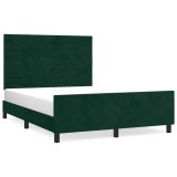 Cumpara ieftin Cadru de pat fara saltea, verde inchis, 140x190 cm, catifea
