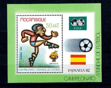 Mozambic 1982 - CM fotbal Spania, colita neuzata foto