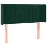 Cumpara ieftin Tablie de pat cu aripioare verde inchis 103x16x78/88 cm catifea
