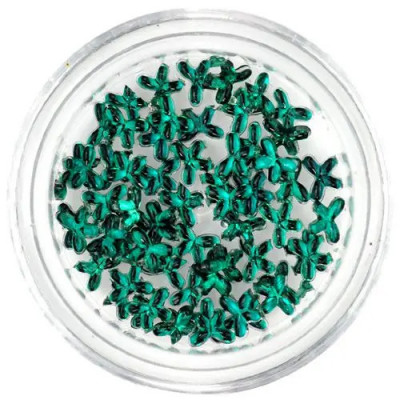 Strasuri verde-smarald pentru unghii - fundițe foto