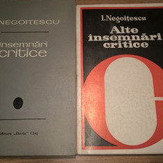 I. Negoitescu - Insemnari critice + Alte insemnari critice (Dacia 1970, CR 1980)