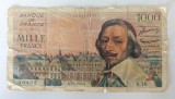 Bancnota Franta - 1000 Francs 07-01-1954 - Rara