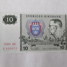 Suedia 10 Kronor 1980 Noua