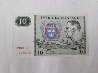 Suedia 10 Kronor 1980 Noua foto