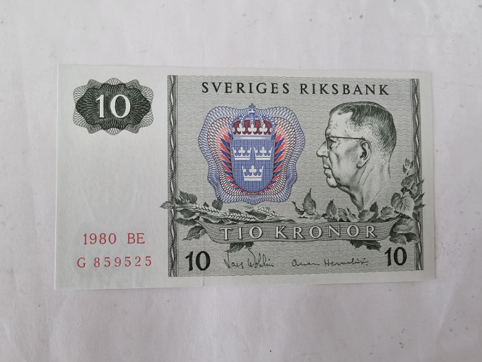 Suedia 10 Kronor 1980 Noua