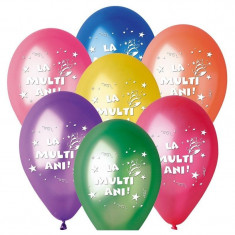 Baloane colorate inscriptionate La multi ani, 30 cm, latex, set 100 bucati foto