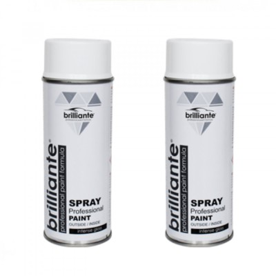 Pachet 2 x Vopsea Spray Brilliante Alb Clasic Lucios RAL 9003 400 ml foto