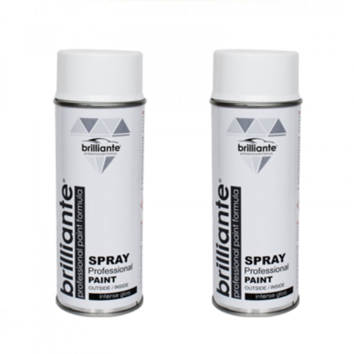 Pachet 2 x Vopsea Spray Brilliante Alb Clasic Lucios RAL 9003 400 ml