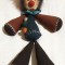 Jucarie veche de colectie Papusa confectionata manual - Clovn - Claun