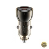 Incarcator Auto XO Design CC60 60W 3A 1 x USB-A - 1 x USB-C Negru