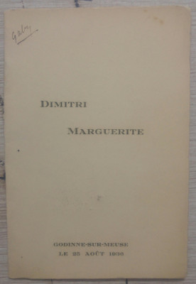 Meniu restaurant Dimitri Marguerite 1936 foto