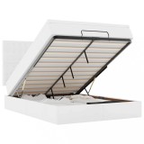 Cumpara ieftin Cadru de pat otoman cu saltea alb 140x200cm piele artificiala