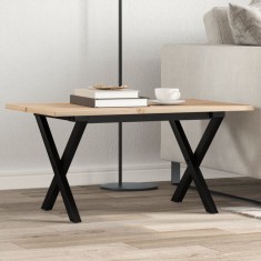 vidaXL Masă de cafea, cadru X, 80x50x40 cm, lemn masiv pin și Oţel