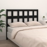 Cumpara ieftin Tăblie de pat, negru, 185,5x4x100 cm, lemn masiv de pin