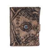 Agenda Jurnal din piele naturala maro cu inchidere metalica - Evil eye
