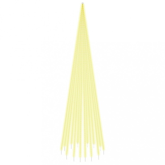 Brad de Craciun pe catarg, 1134 LED-uri, alb cald, 800 cm