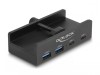 Hub USB Delock 64262, 2x USB-A, 2x USB-C 5Gbps, Montare Monitor, Negru